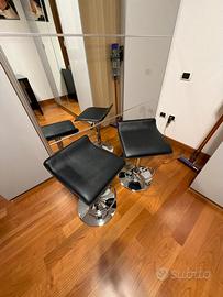 2 sgabelli in pelle nera