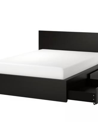 Letto IKEA MALM king size nero con 4 cassetti