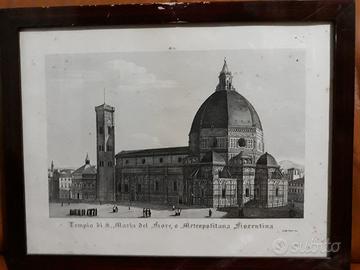 Antica stampa tempio santa maria del fiore