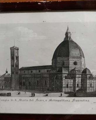 Antica stampa tempio santa maria del fiore
