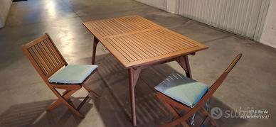 tavolo da giardino/veranda allungabile in legno