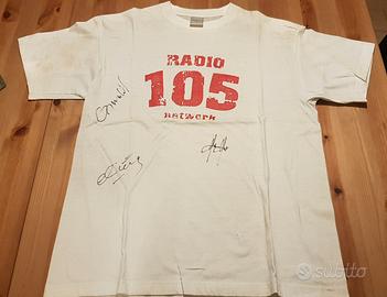 T-shirt radio 105 autografata originale 