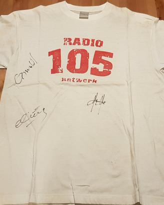 T-shirt radio 105 autografata originale 