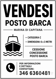 Posto barca 6x3 Marina di Capitana