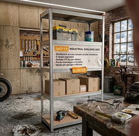IWOFER Scaffale metallo 5 ripiani garage officina
