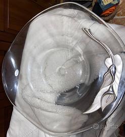 Grande ciotola in vetro con decorazione