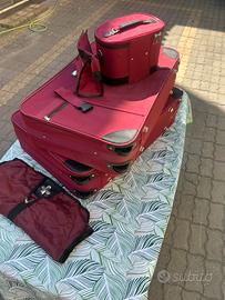SET VALIGIE Viaggio 5 Pezzi SHADOW Bordeaux NUOVE