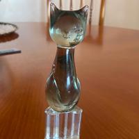 Scultura / Soprammobile Vintage - Gatto in Vetro 