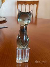 Scultura / Soprammobile Vintage - Gatto in Vetro 