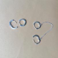 Tris di orecchini in argento acciaio e strass 