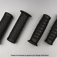 Coppia di manopole in gomma nere Design Café Racer