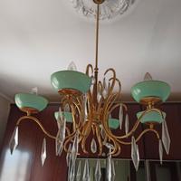 lampadario di Murano a bracci  in ottone