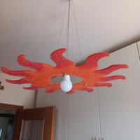 Lampadario + Specchio abbinati. Colore arancione