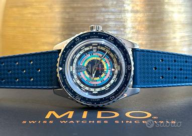 mido ocean star worldtimer NUOVO full set blu