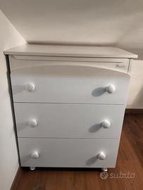 Mobile fasciatoio vasca azzurra