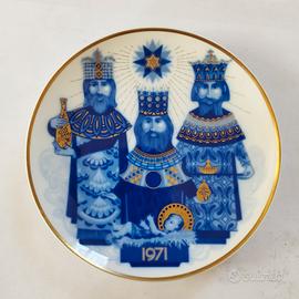 piatto di Natale 1971 porcellana S.Clara, Vigo ES