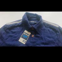 camicia GAS colore blu con ricami bianco taglia L,