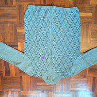 Cardigan Datch grigio a rombi - Lana e Cashmere - 