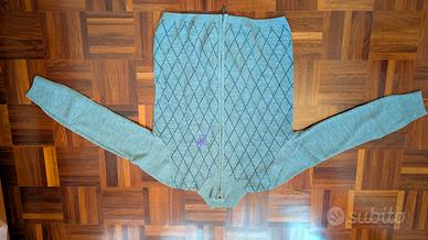 Cardigan Datch grigio a rombi - Lana e Cashmere - 