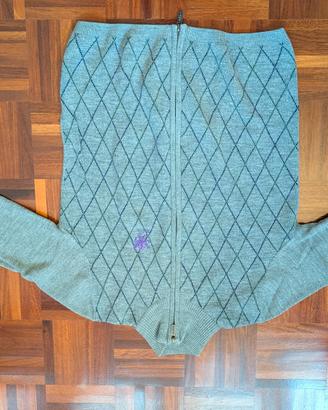 Cardigan Datch grigio a rombi - Lana e Cashmere - 