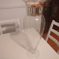 Sovrani vaso alto laminato in argento e cristallo