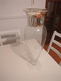 Sovrani vaso alto laminato in argento e cristallo