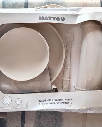 Nattou Servizio in Silicone per Bambino Set Pappa