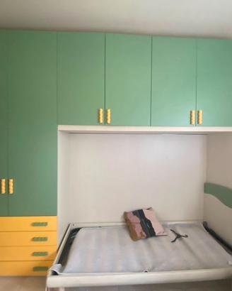 Cameretta completa con armadio a ponte + 2 letti –