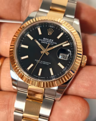 Rolex DJ 41 acc./oro giallo zigrinata 126333 nero 