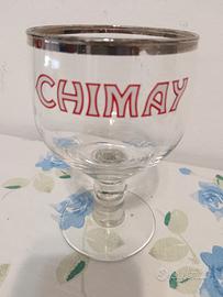 Bicchiere Birra Chimay Vintage bordo argento