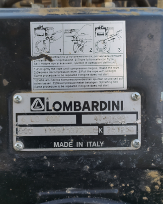 Motozappa lombardini 10 cv