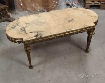 Tavolino da salotto bronzo e marmo