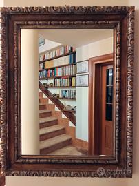 Specchio a parete con cornice in legno 93x75 cm ca