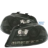 FARI PER SEAT IBIZA CORDOBA 6L 02-08 DRL NERI H1 H