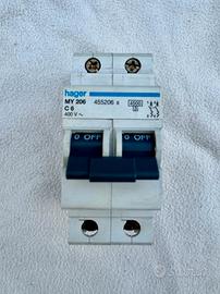 INTERRUTTORE MAGNETOTERMICO HAGER MY 206 C6 -NUOVO