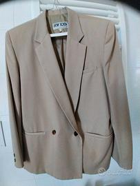 giacca beige doppio petto come nuova in gabardine