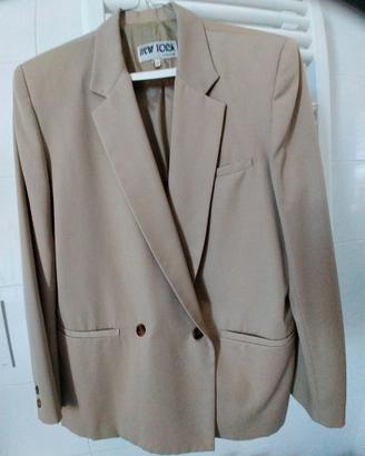 giacca beige doppio petto come nuova in gabardine