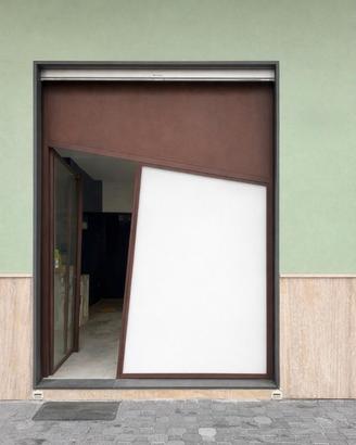 Porta in ferro corten battente doppia anta