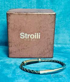 Uomo bracciale pelle e acciaio