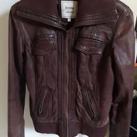 bershka giubbotto pelle marrone tg S