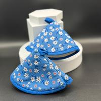 Presine a fiori blu e bianchi