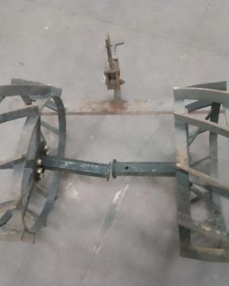 Ruote in ferro e aratro per motozappa