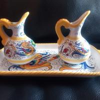 Set olio e aceto ceramica Deruta 