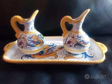Set olio e aceto ceramica Deruta 