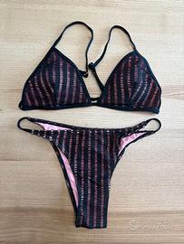Bikini donna Shein, taglia L, nero rosa, nuovo