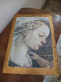 Stampa su pietra di volto di Madonna