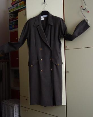 Abito marron glacé, lana, doppio petto,. Tg.46