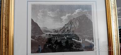 stampa antica di Lecco rarissima xilografia 
