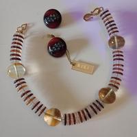 BIKI collana e orecchini  resina e metallo NUOVI