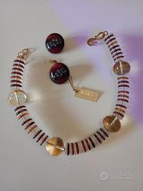 BIKI collana e orecchini  resina e metallo NUOVI